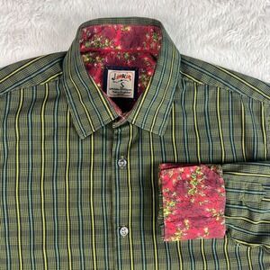 J. Garcia Shirt Men's SMALL Green Striped Long Sleeve Button Down Grateful Dead